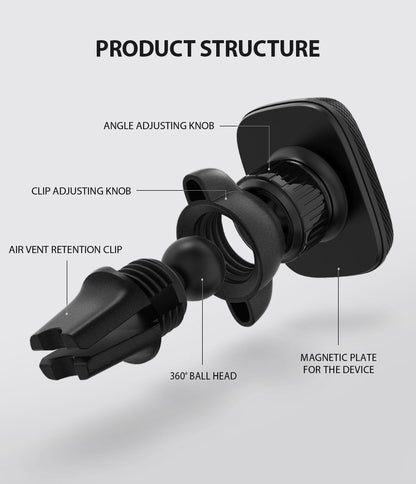 Ringke Power Clip Magnetic Car Mount, Universal, Black