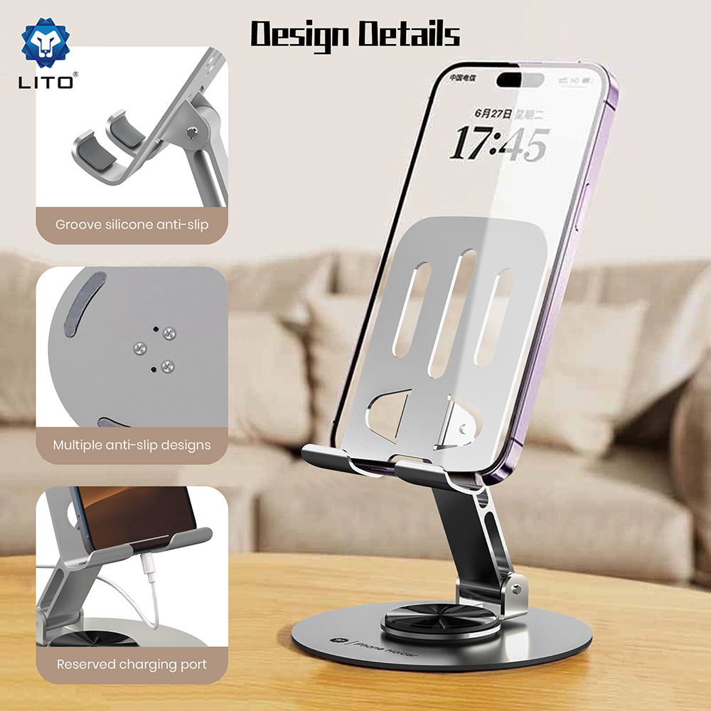 Lito LT-H01 Desk Stand, Universal, Grey