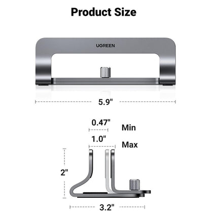 UGREEN LP258 Vertical Stand (29277) for Laptops with Thickness 12mm - 26mm, Silver