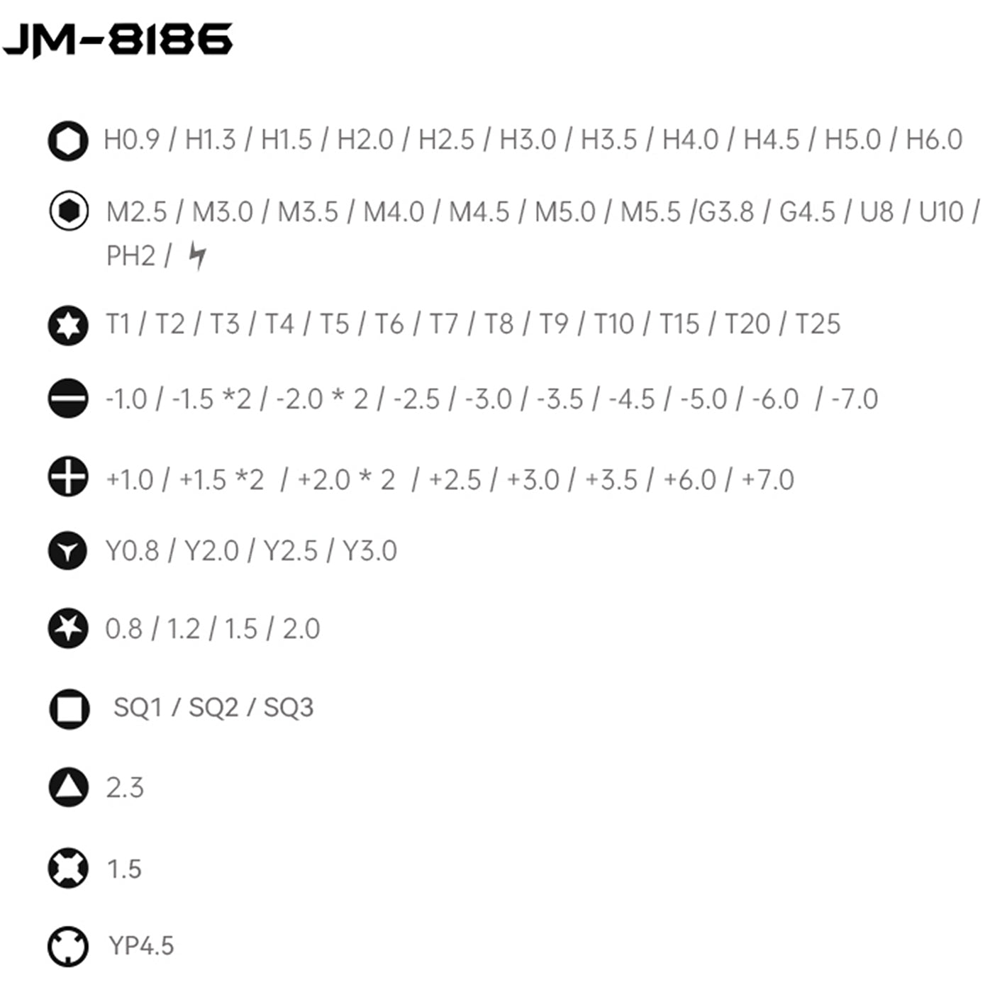 Screwdriver Jakemy JM-8186, 83in1