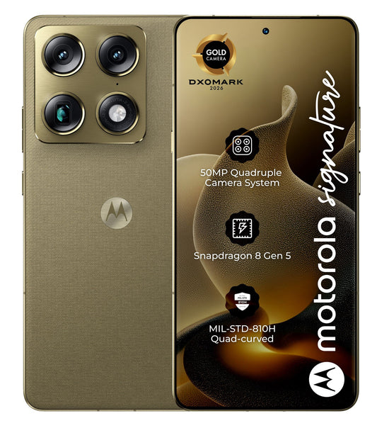 Motorola Signature 5G Mobile Phone, 512GB, 16GB, Pantone Olive PBAB0003SE