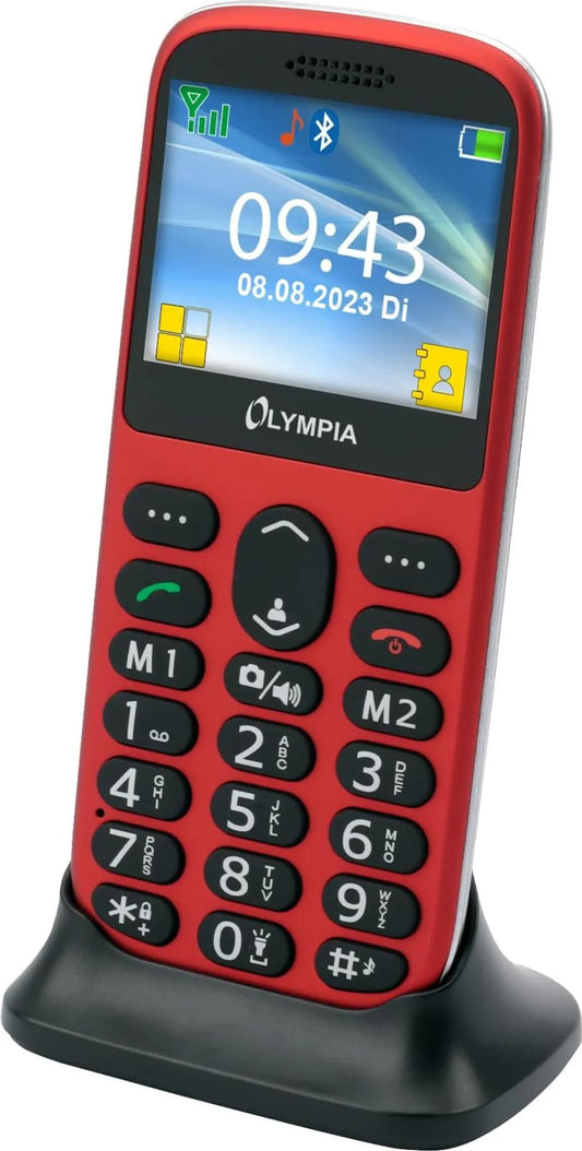 Olympia Sun Komfort Dual SIM Mobile Phone, Red 2223