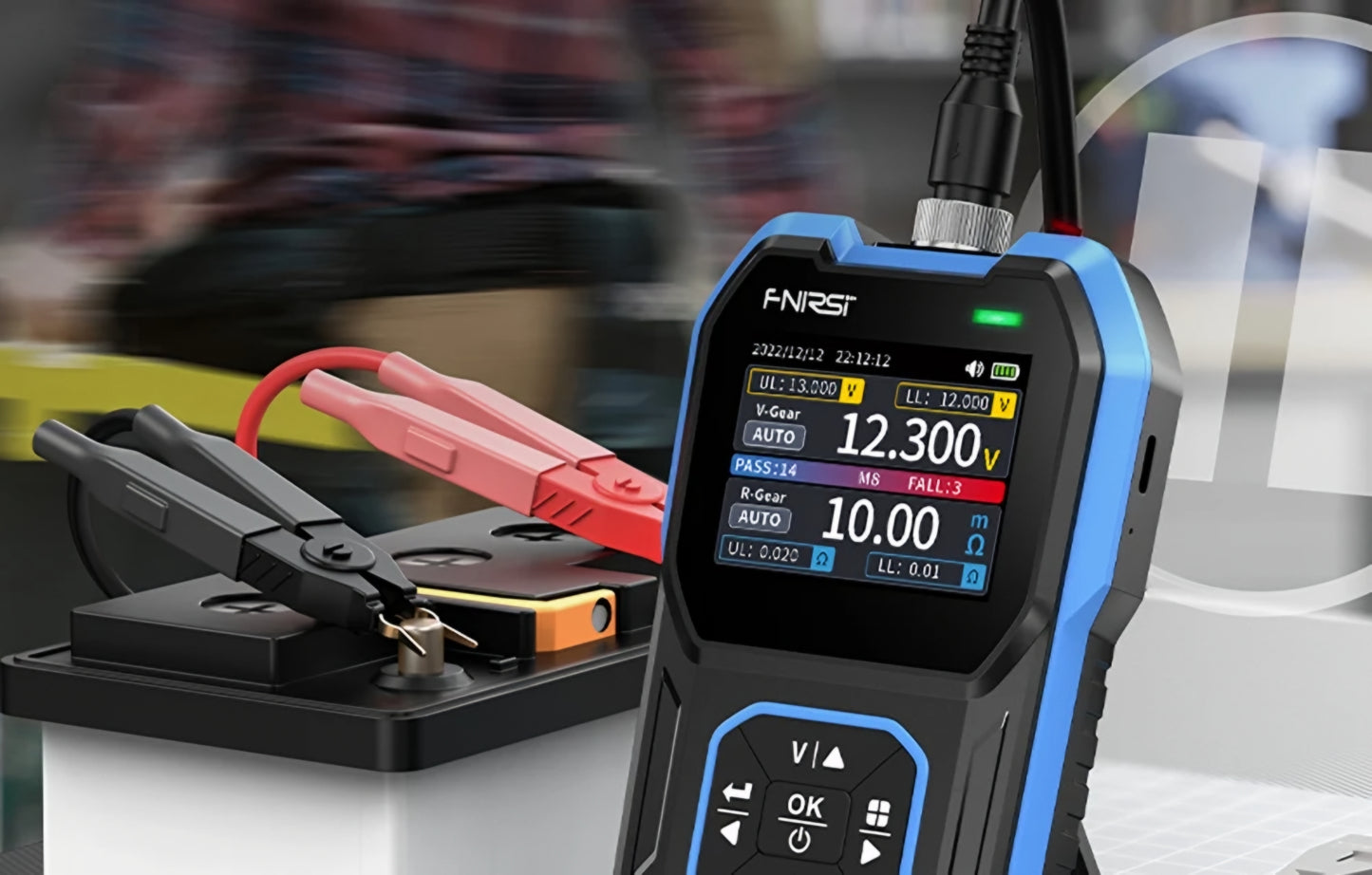 Fnirsi HRM-10 Service Tester for measuring internal resistance and battery/accumulator voltage