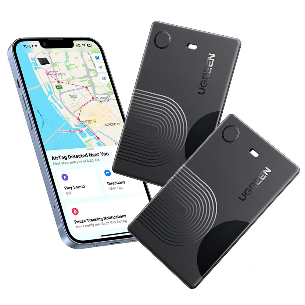 UGREEN SmartTag Smart Finder Slim 2 CM920 (75120A) for iOS Series, Set of 2 pieces, Black